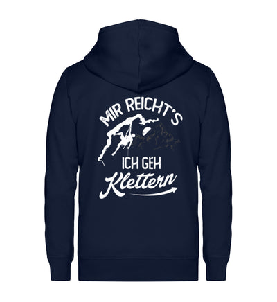 Mir reichts, ich geh Klettern - Unisex Premium Organic Sweatjacke klettern Navyblau