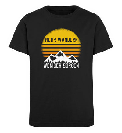 Mehr Wandern weniger Sorgen - Kinder Premium Organic T-Shirt wandern Schwarz