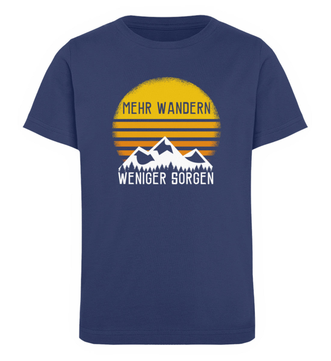 Mehr Wandern weniger Sorgen - Kinder Premium Organic T-Shirt wandern Navyblau