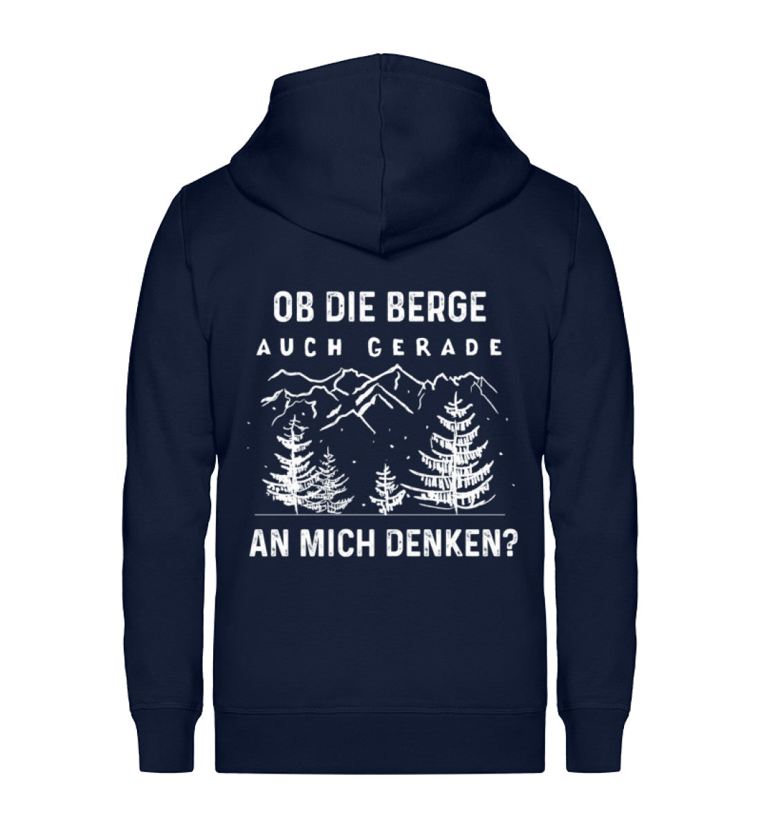 Ob die Berge auch gerade an mich ~ - Unisex Premium Organic Sweatjacke Navyblau