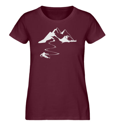 Skisüchtig - Damen Premium Organic T-Shirt Weinrot