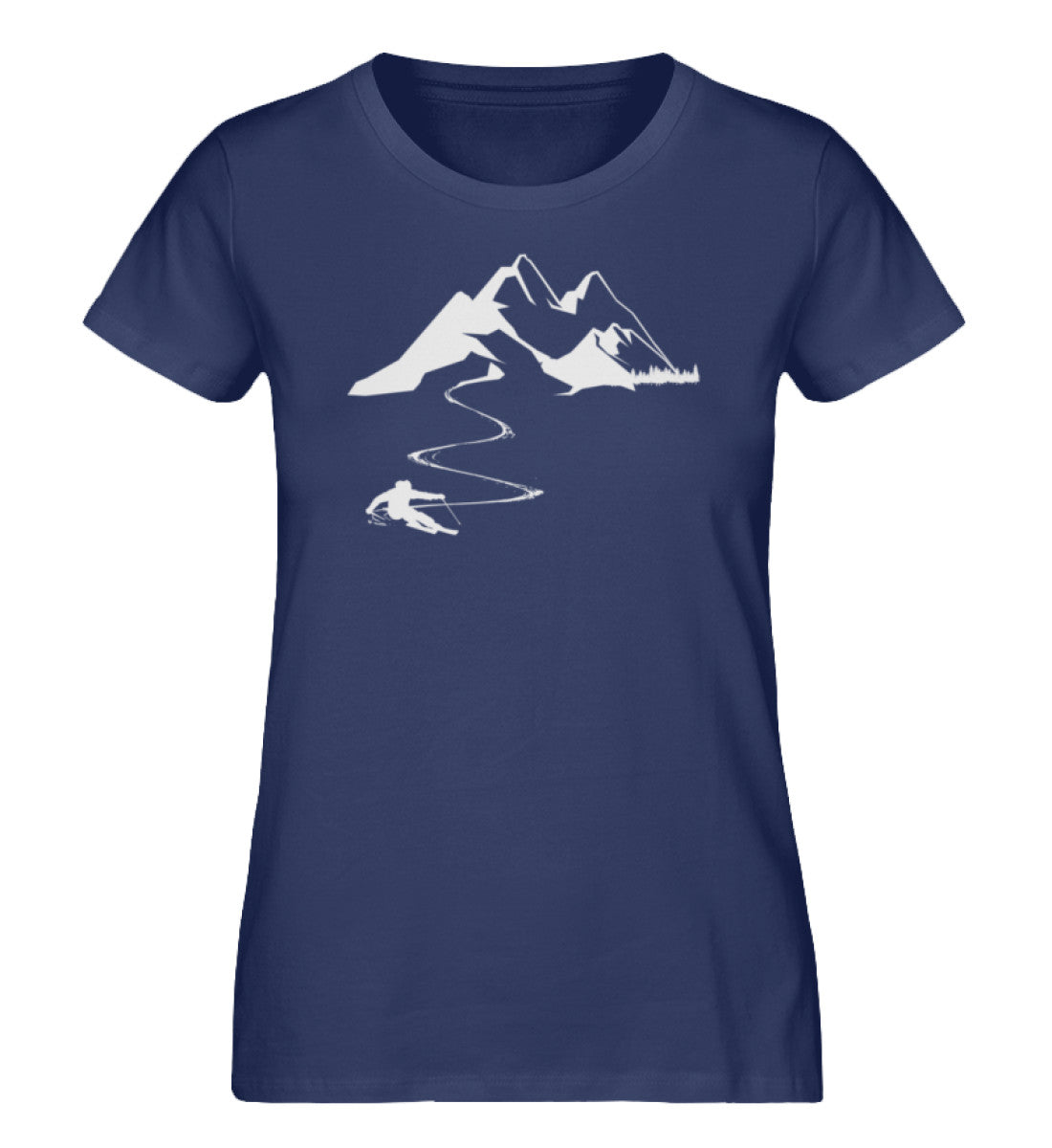 Skisüchtig - Damen Premium Organic T-Shirt Navyblau