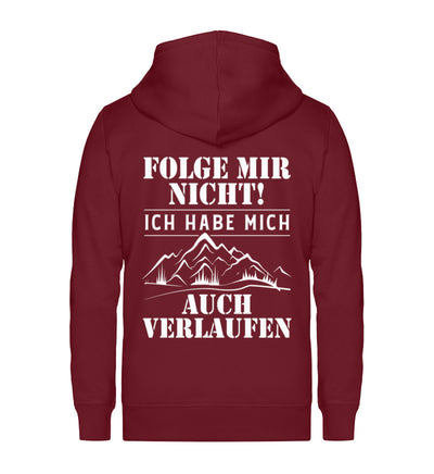 Folge Mir Nicht - Unisex Premium Organic Sweatjacke mountainbike Weinrot