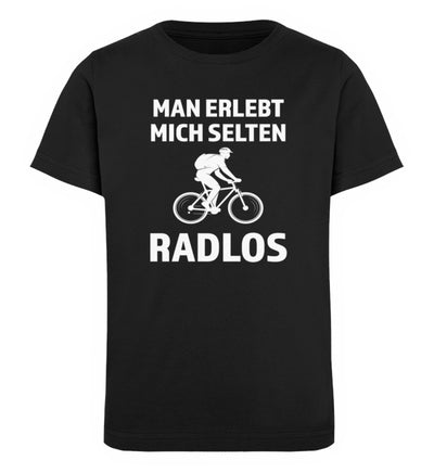 Man erlebt mich selten radlos - Kinder Premium Organic T-Shirt fahrrad mountainbike Schwarz