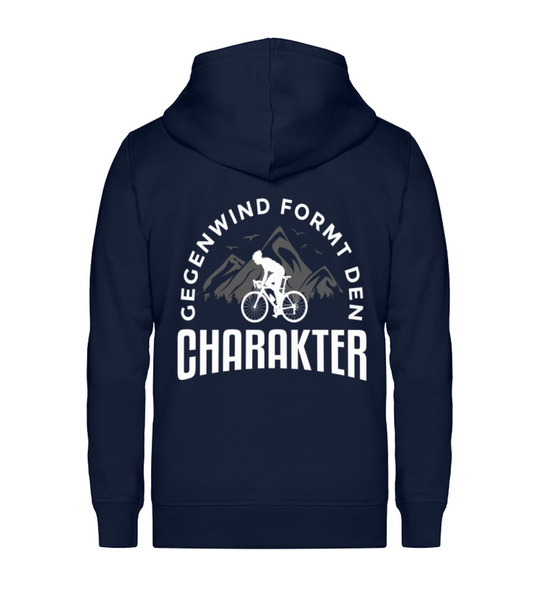 Gegenwind formt den Charakter ~ - Unisex Premium Organic Sweatjacke Navyblau