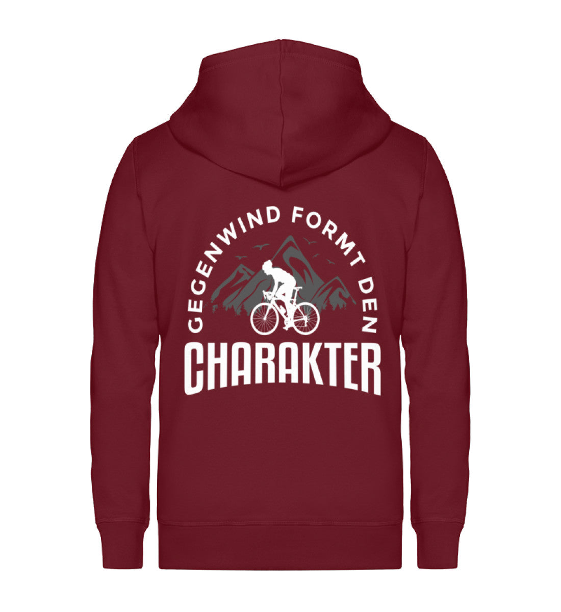 Gegenwind formt den Charakter ~ - Unisex Premium Organic Sweatjacke Weinrot