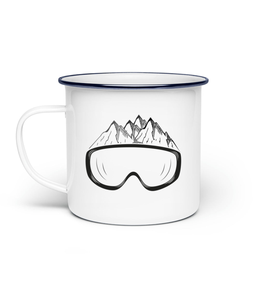 Wintersporteln - Emaille Tasse ski