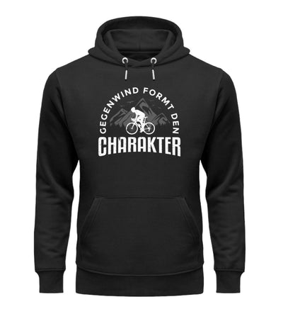 Gegenwind formt den Charakter - Unisex Premium Organic Hoodie fahrrad mountainbike Schwarz