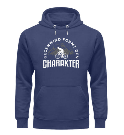 Gegenwind formt den Charakter - Unisex Premium Organic Hoodie fahrrad mountainbike Navyblau