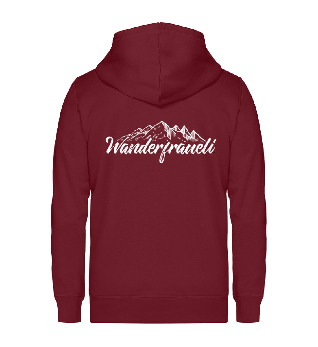 Wanderfraueli - Unisex Premium Organic Sweatjacke wandern Weinrot