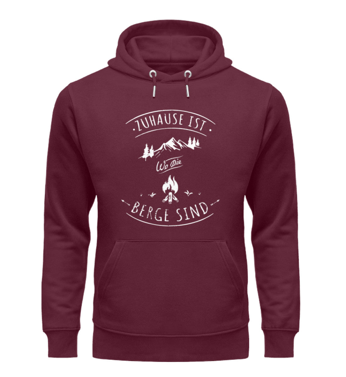 Zuhause ist da wo die Berge sind - Unisex Premium Organic Hoodie Weinrot