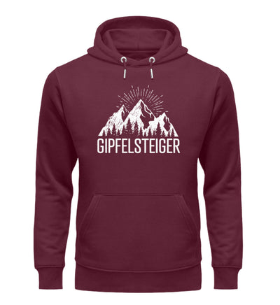 Die Gipfelsteiger - Unisex Premium Organic Hoodie berge klettern wandern Weinrot