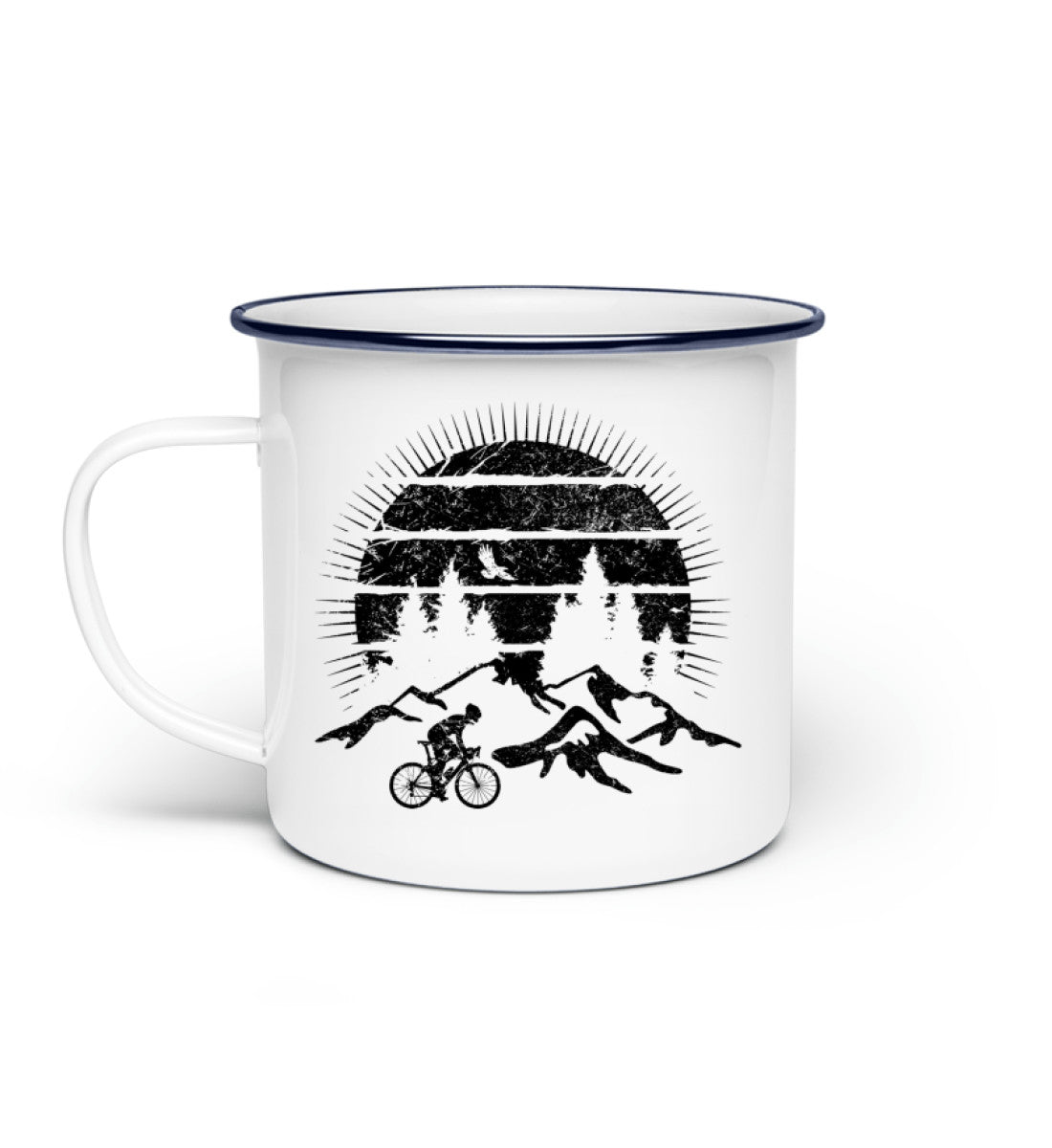 Radfahrer und Sonne Vintage - Emaille Tasse fahrrad mountainbike Default Title