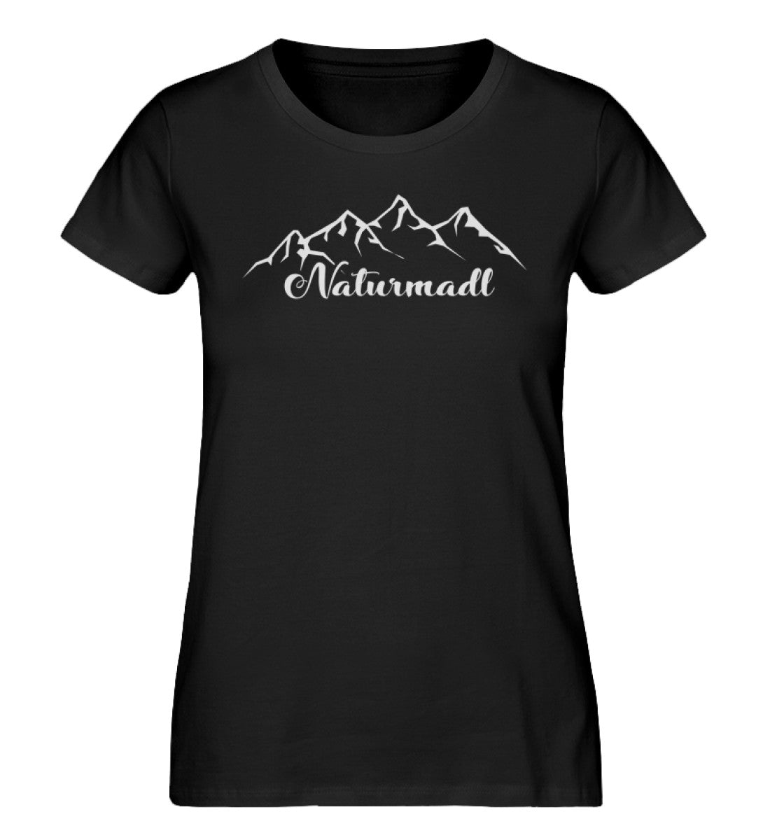 Naturmadl - Damen Organic T-Shirt camping wandern Schwarz