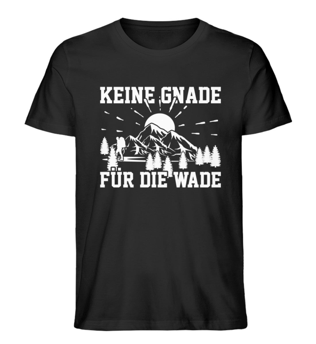 Keine Gnade für die Wade - Herren Organic T-Shirt wandern Schwarz