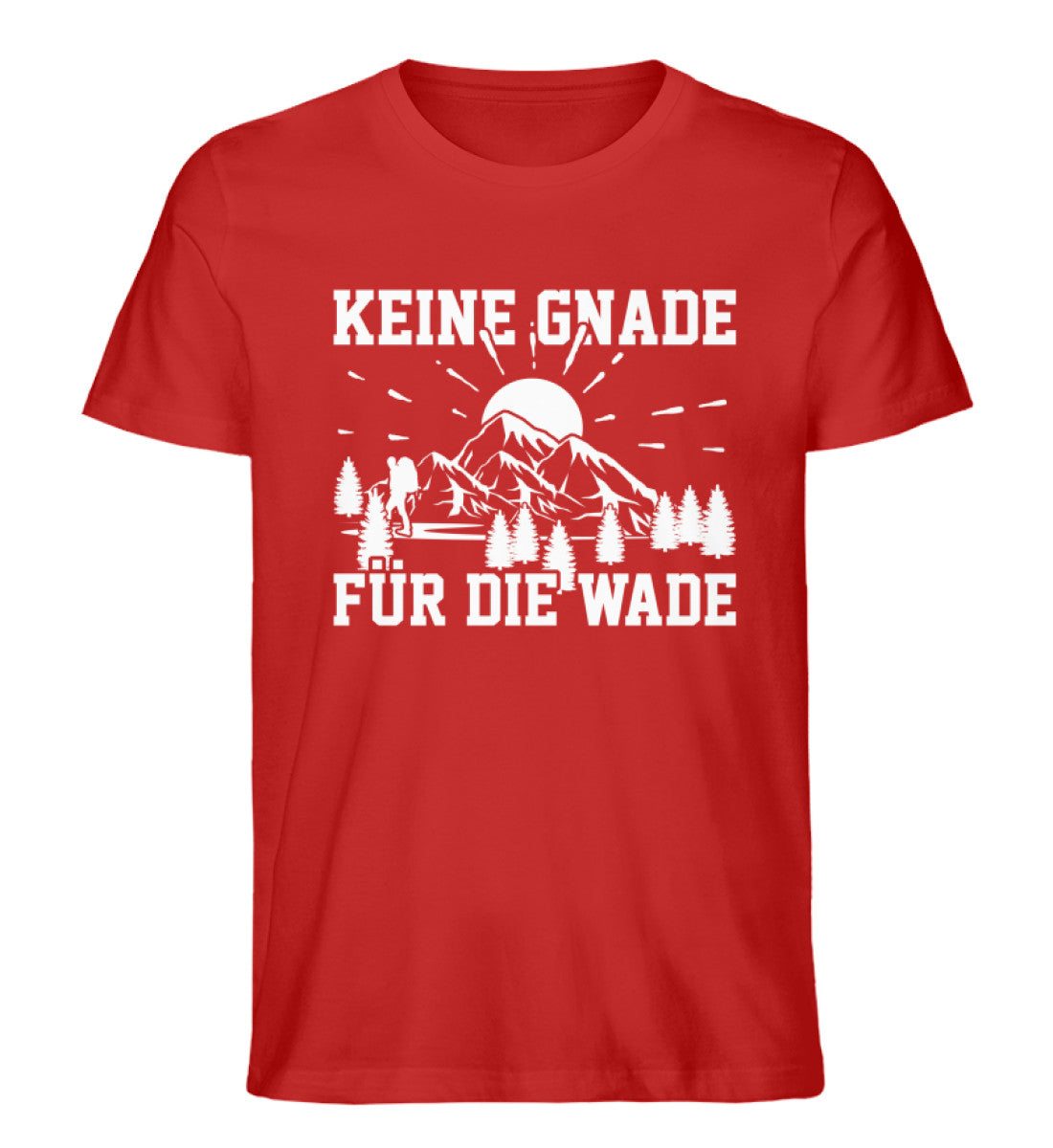 Keine Gnade für die Wade - Herren Organic T-Shirt wandern Rot