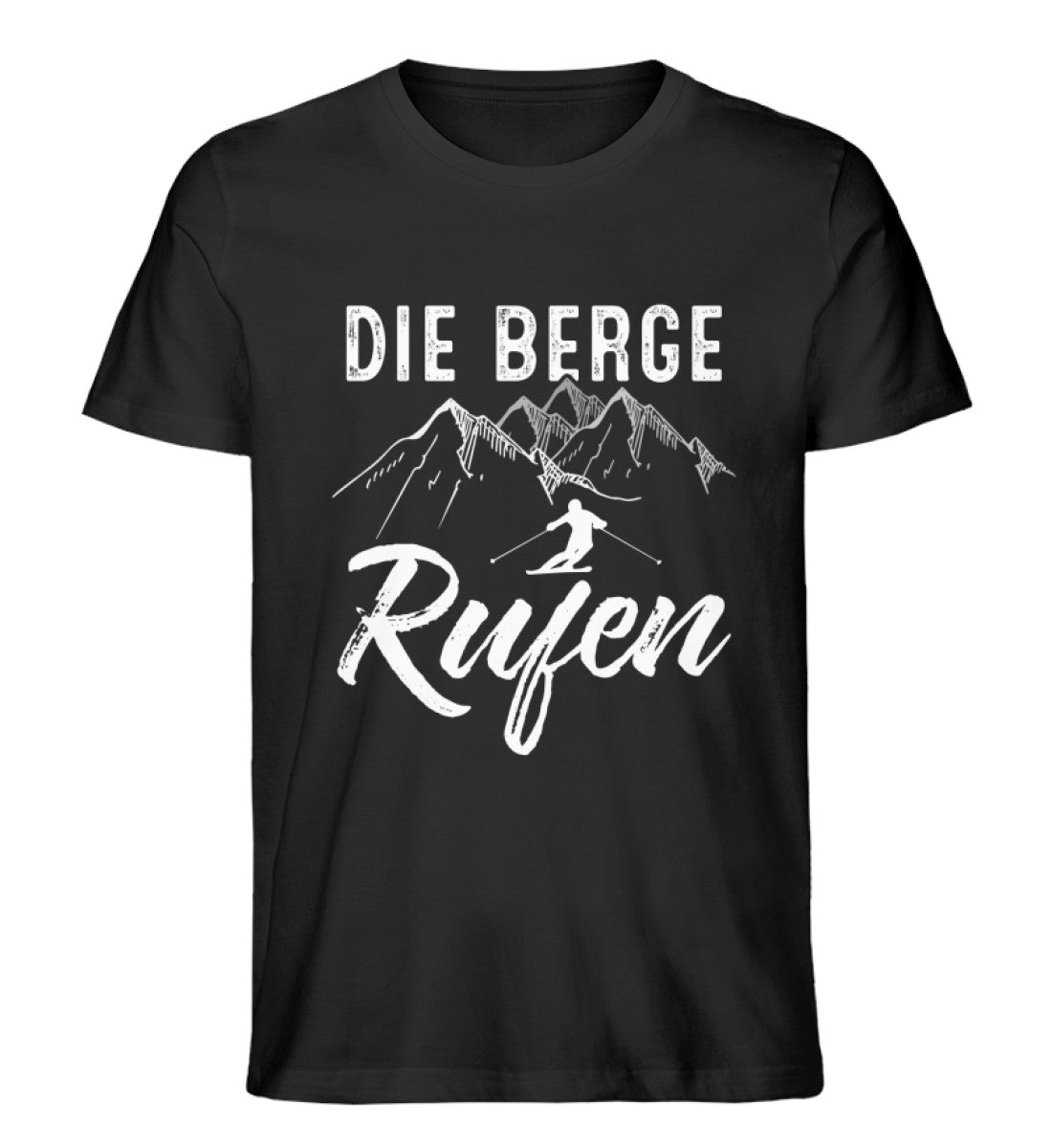 Die Berge rufen - Herren Organic T-Shirt ski Schwarz