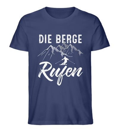 Die Berge rufen - Herren Organic T-Shirt ski Navyblau