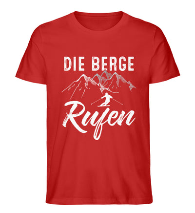 Die Berge rufen - Herren Organic T-Shirt ski Rot