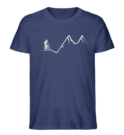 Mountainbike Minimal - Herren Organic T-Shirt mountainbike Navyblau