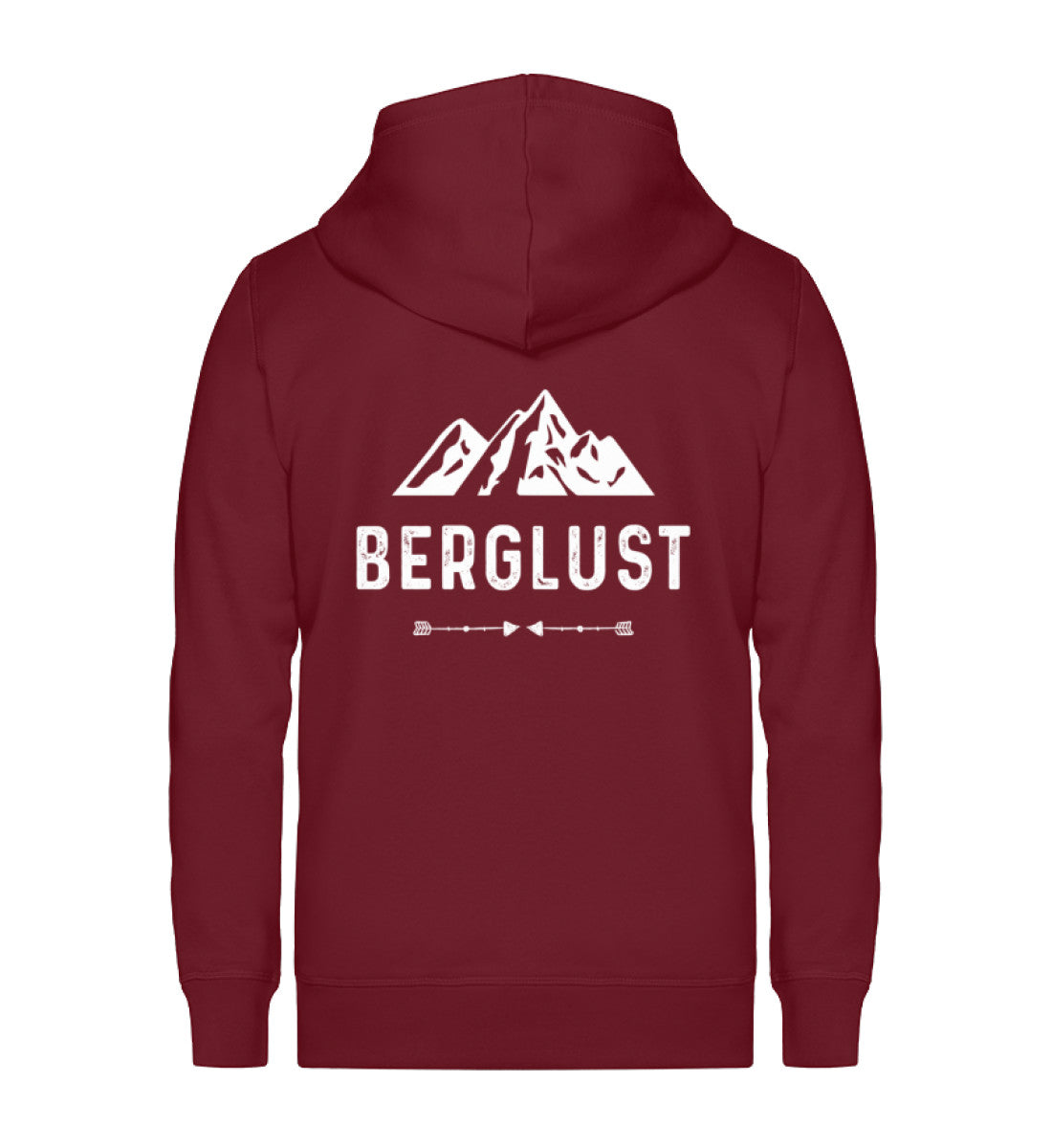 BERGLUST - Unisex Premium Organic Sweatjacke berge wandern Weinrot