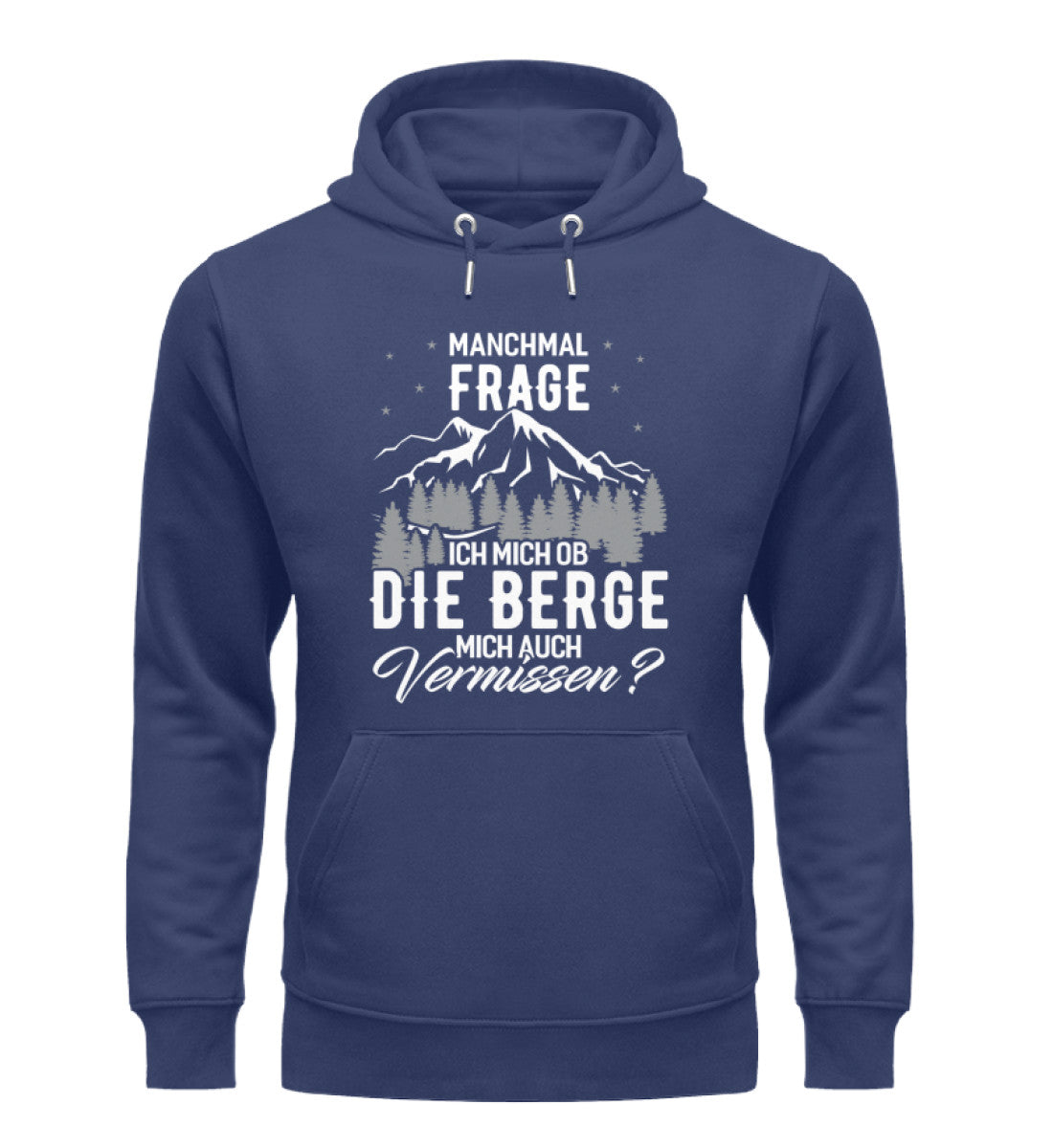 Ob die Berge mich auch vermissen - Unisex Premium Organic Hoodie berge wandern Navyblau