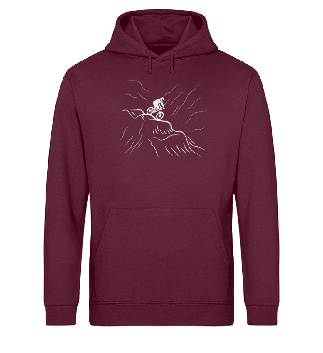 Downhill Mountainbike - Unisex Organic Hoodie mountainbike Weinrot