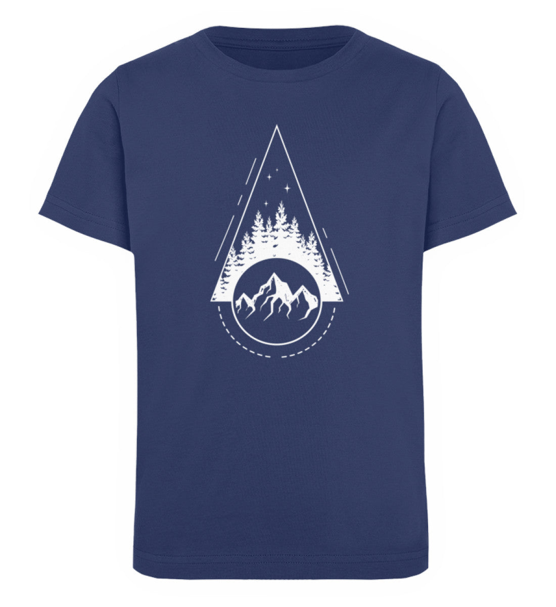 Berglandschaft - Geometrisch - Kinder Premium Organic T-Shirt berge Navyblau