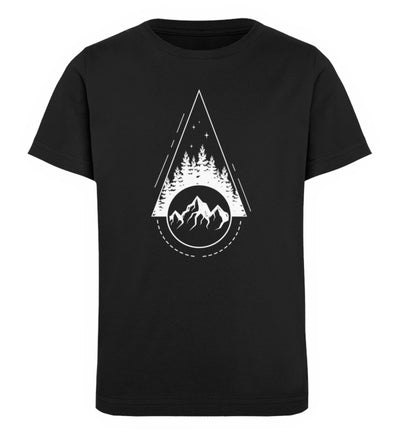 Berglandschaft - Geometrisch - Kinder Premium Organic T-Shirt berge Schwarz