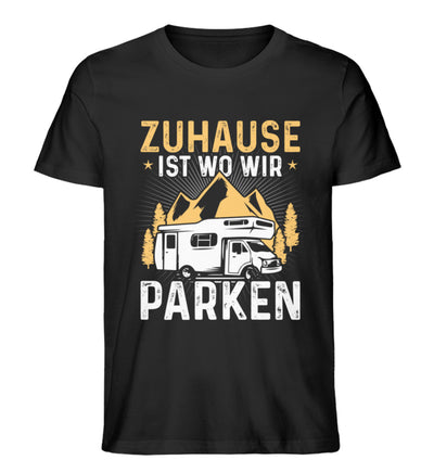 Zuhause ist wo wir parken - Herren Premium Organic T-Shirt camping Schwarz