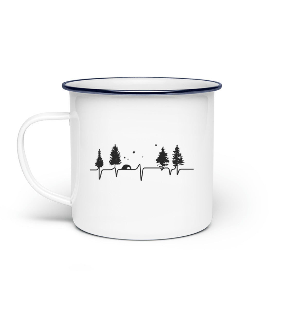 Herzschlag Zelten - Emaille Tasse camping