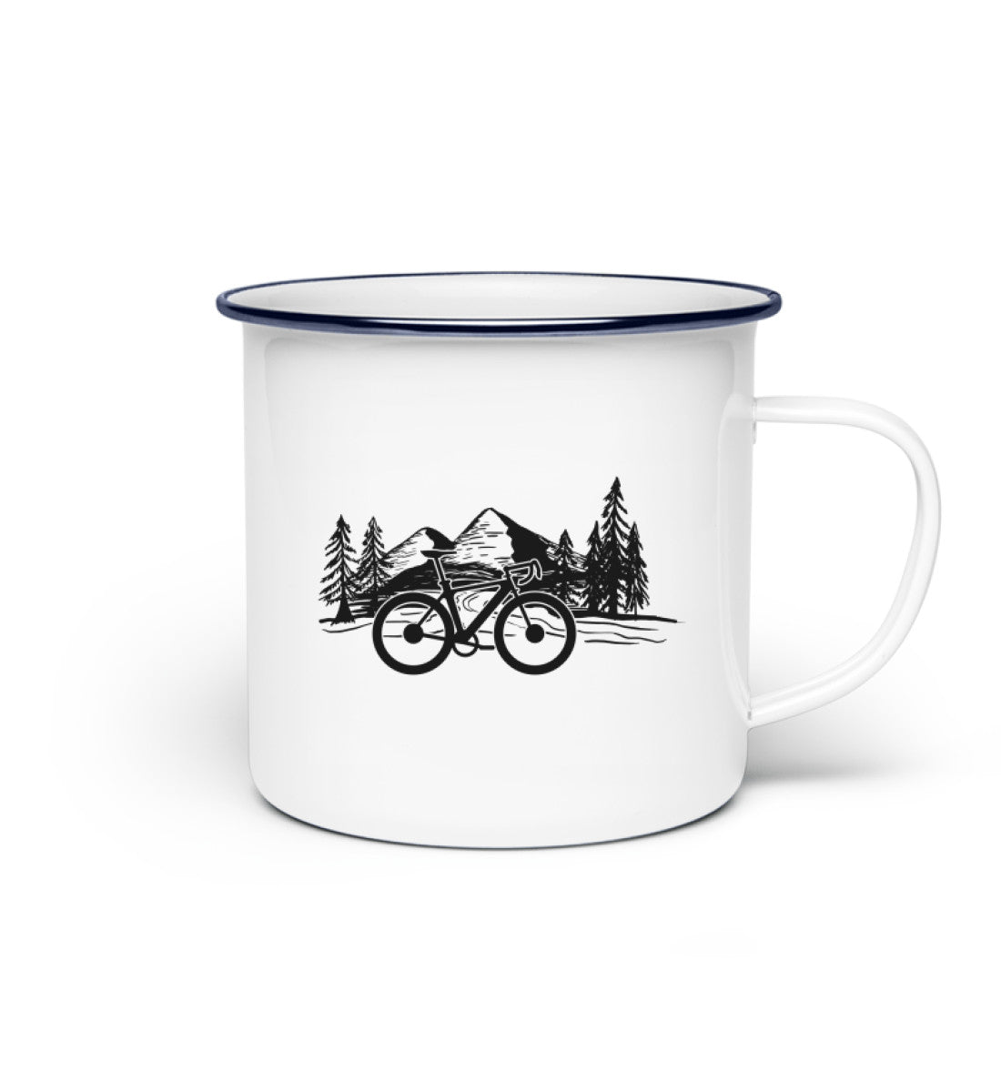 Fahrrad und Berge - Emaille Tasse' fahrrad mountainbike Default Title