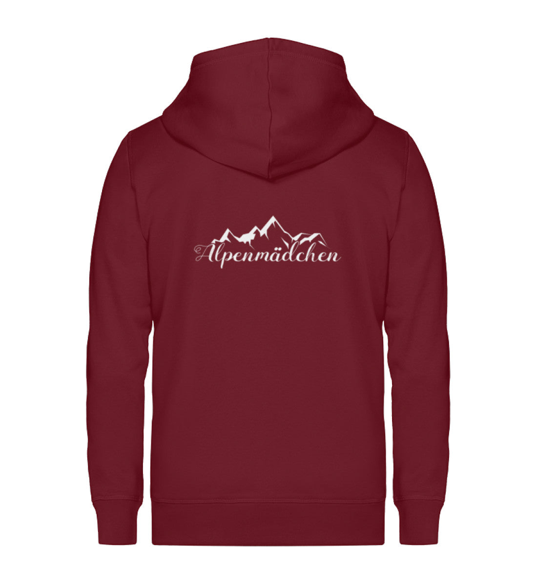 Alpenmädchen - Unisex Premium Organic Sweatjacke berge Weinrot