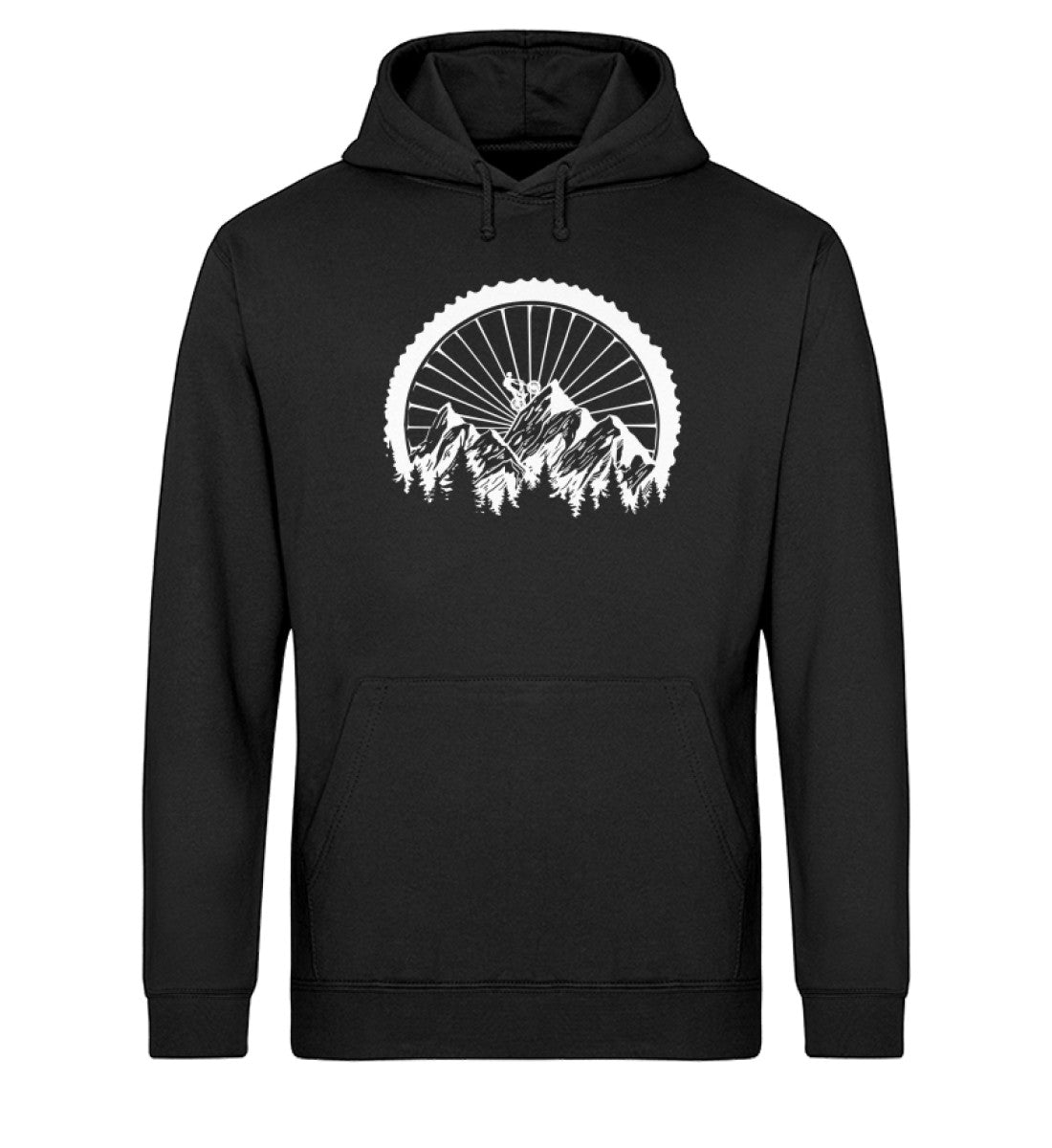 Mountainbike Geometrisch - Unisex Organic Hoodie mountainbike Schwarz