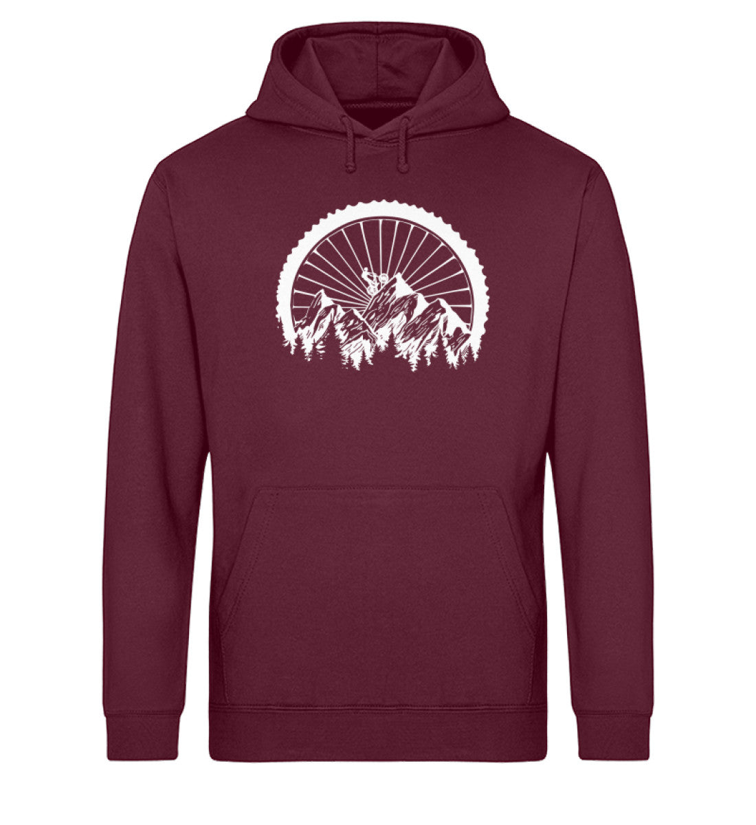 Mountainbike Geometrisch - Unisex Organic Hoodie mountainbike Weinrot