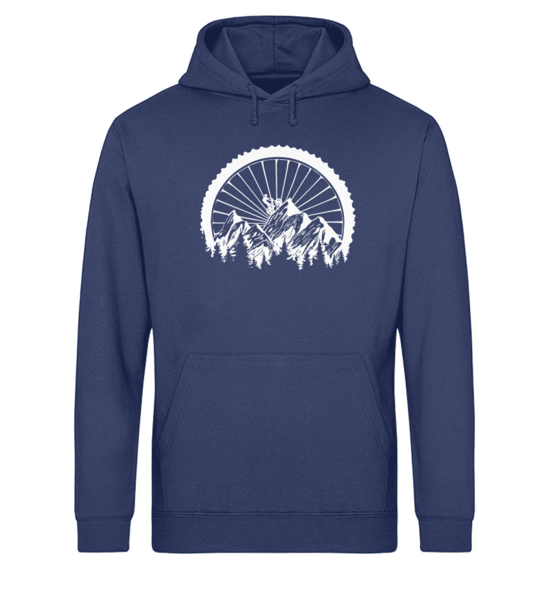 Mountainbike Geometrisch - Unisex Organic Hoodie mountainbike Navyblau