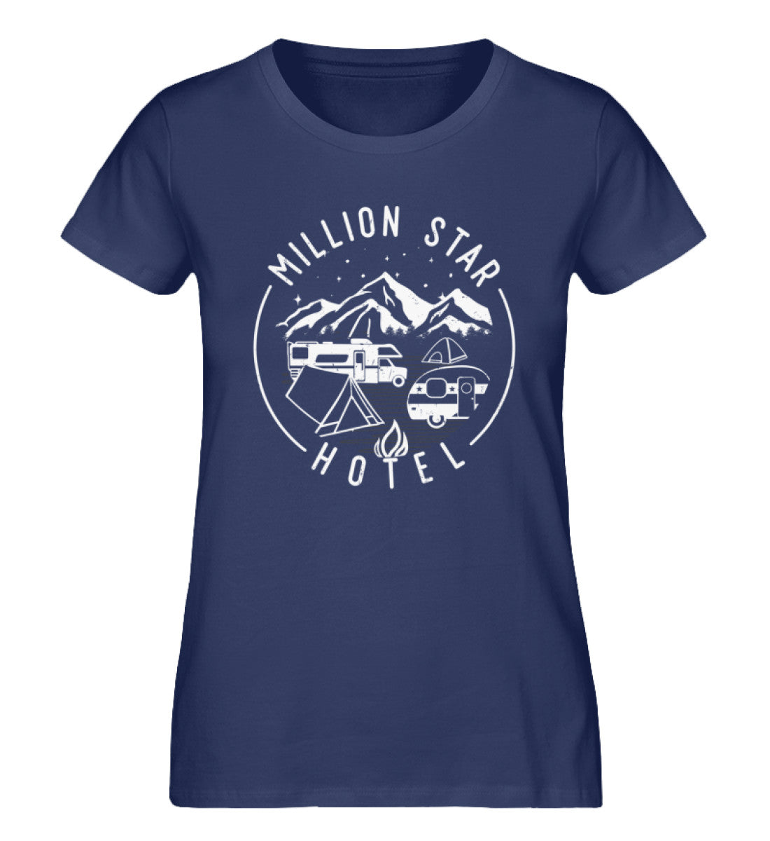 Million Star Hotel - Damen Organic T-Shirt camping Navyblau