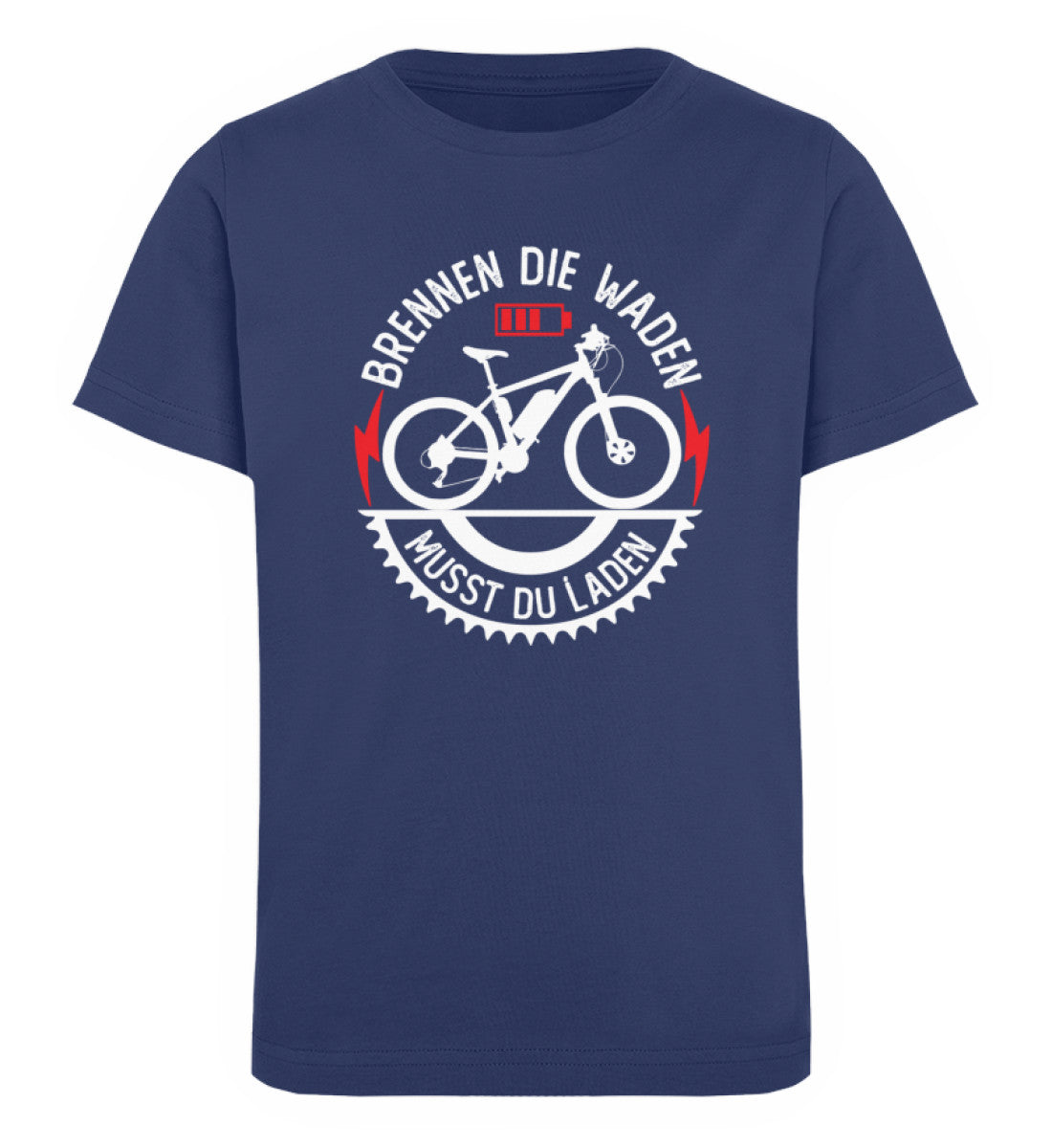 Brennen die Waden musst du laden - Kinder Premium Organic T-Shirt e-bike Navyblau