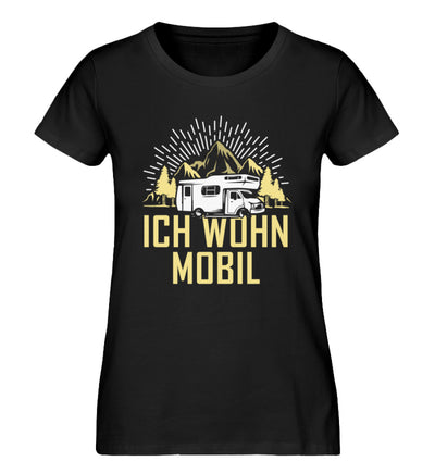 Ich wohn mobil - Damen Organic T-Shirt camping Schwarz