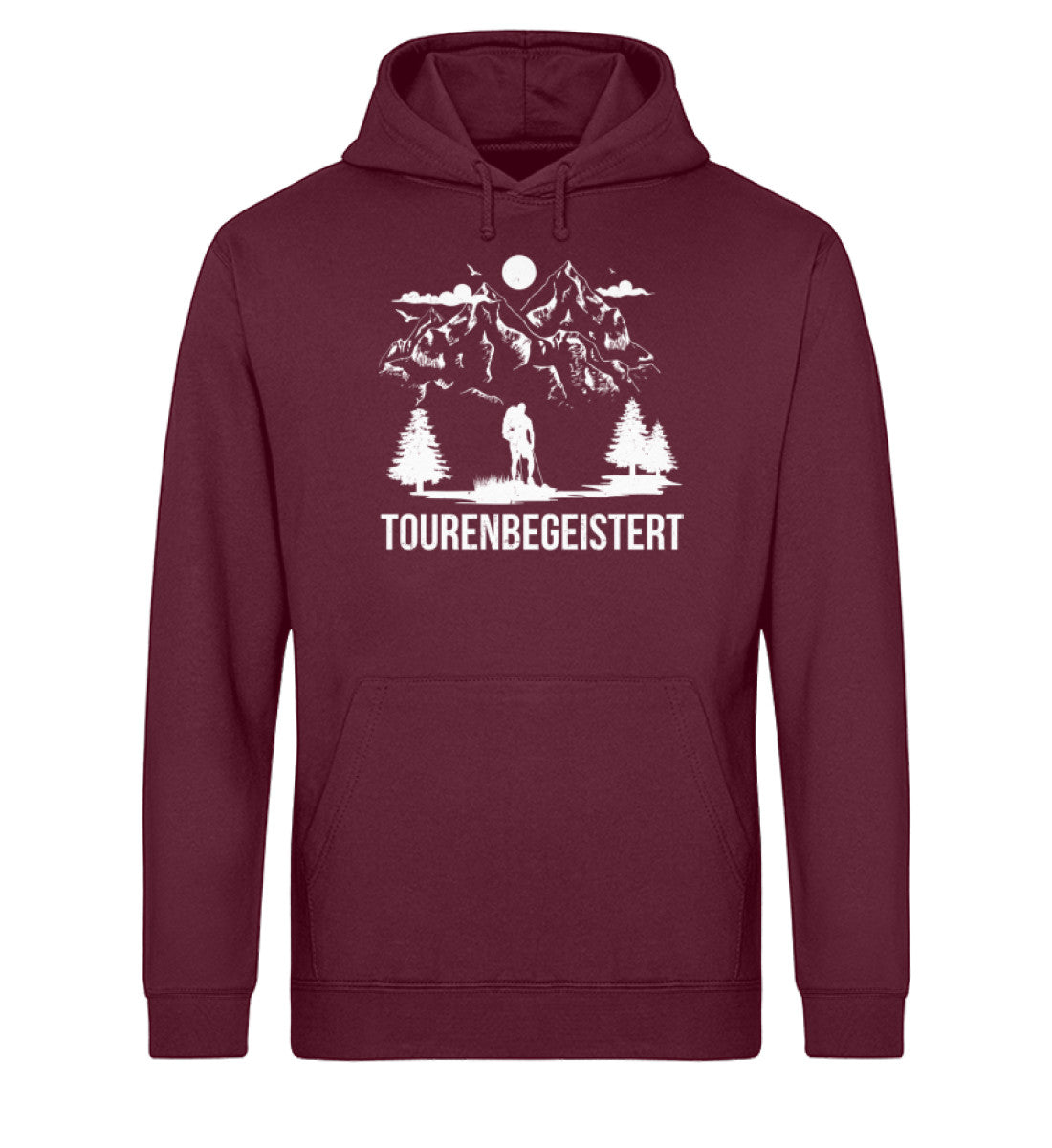 Tourenbegeisterung - Unisex Organic Hoodie wandern Weinrot