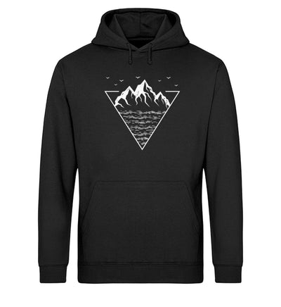 Berg Geometrisch - Unisex Organic Hoodie berge wandern Schwarz