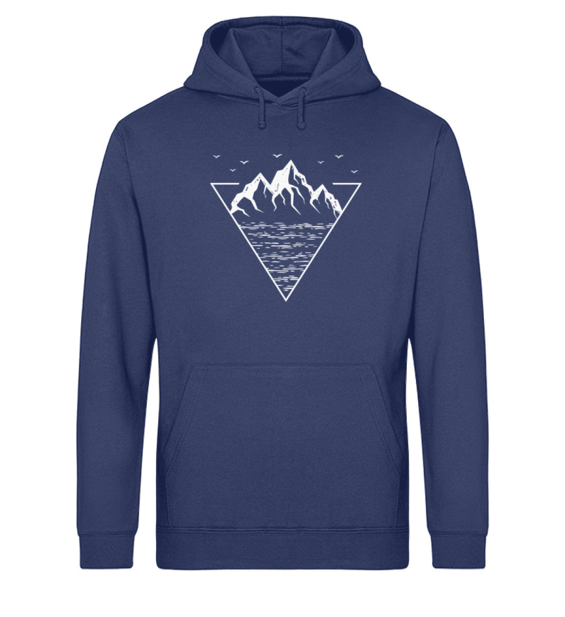 Berg Geometrisch - Unisex Organic Hoodie berge wandern Navyblau