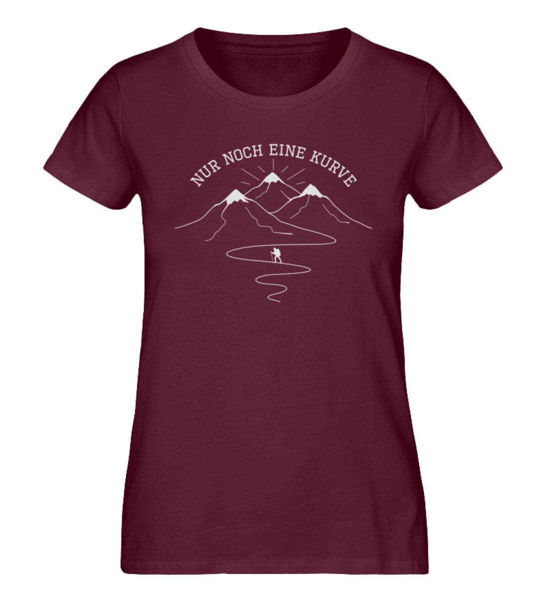 Nur noch eine Kurve - Damen Premium Organic T-Shirt berge wandern Weinrot