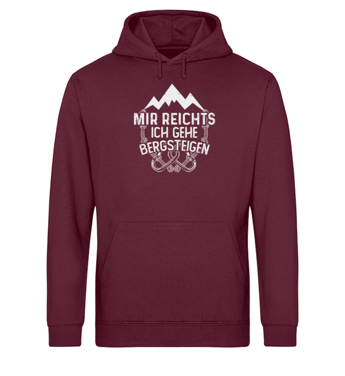 Mir reichts ich geh bergsteigen - Unisex Organic Hoodie berge klettern Weinrot