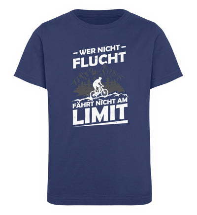 Wer nicht flucht wandert nicht am Limit - Kinder Premium Organic T-Shirt fahrrad mountainbike Navyblau