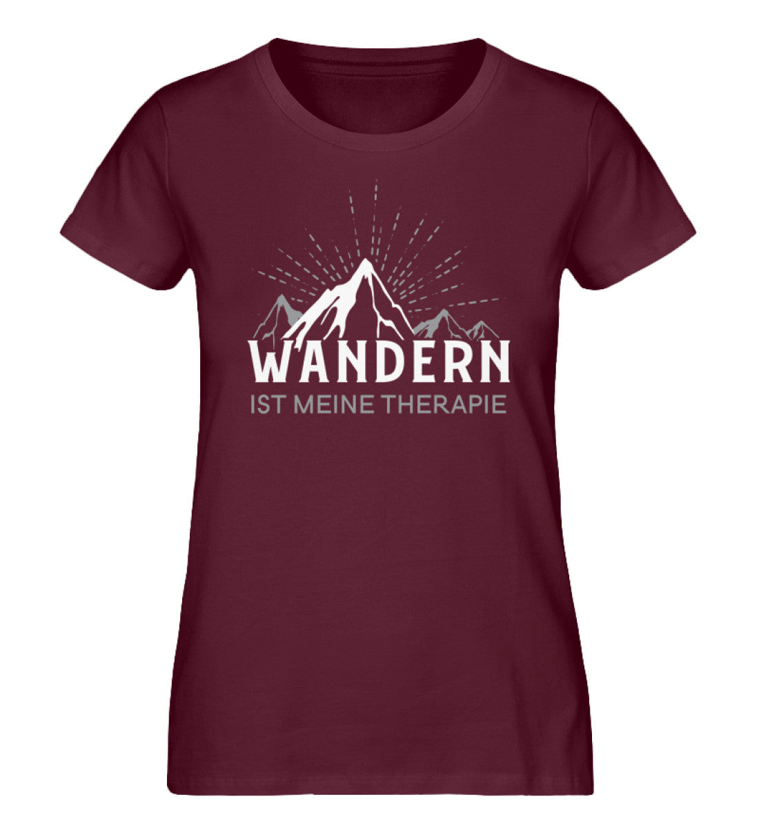 Wandern ist meine Therapie - Damen Organic T-Shirt wandern Weinrot