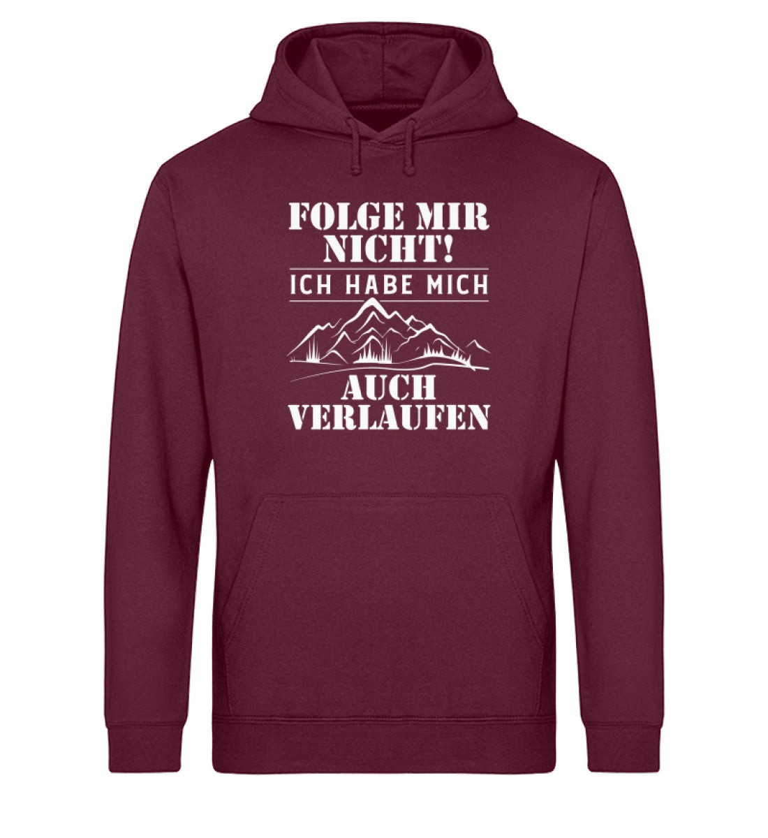 Folge mir nicht - Unisex Organic Hoodie wandern Weinrot