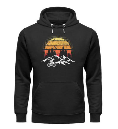 Radfahrer und Sonne Vintage - Unisex Premium Organic Hoodie fahrrad mountainbike Schwarz