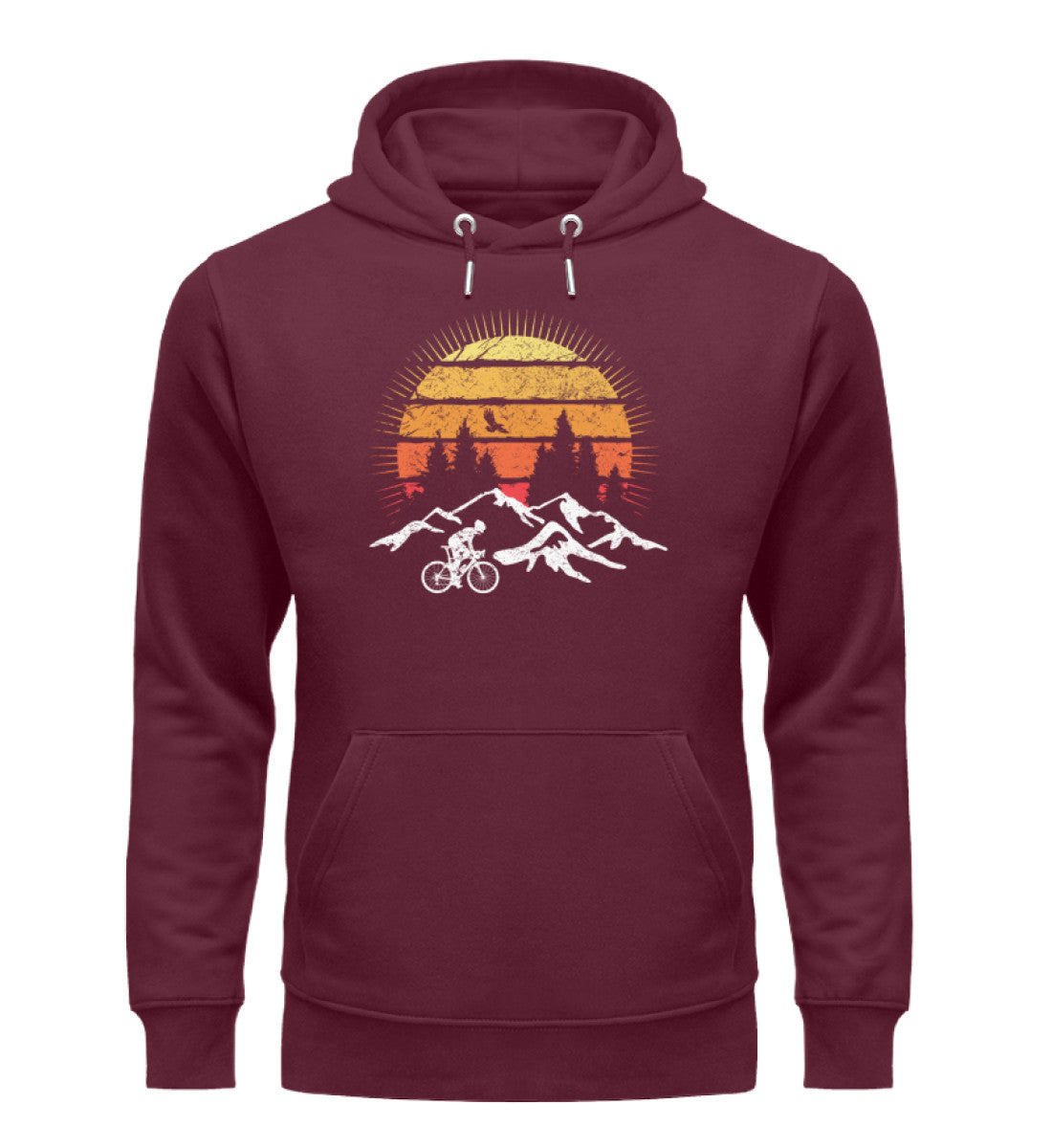 Radfahrer und Sonne Vintage - Unisex Premium Organic Hoodie fahrrad mountainbike Weinrot