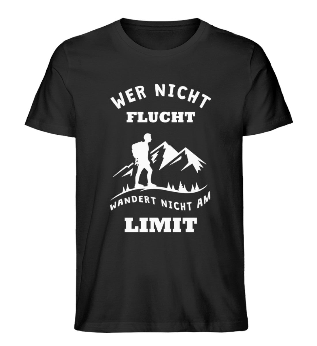 Wer nicht flucht wandert nicht am Limit - Herren Premium Organic T-Shirt berge Schwarz